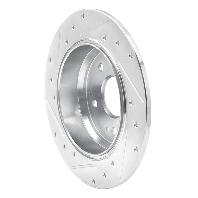 Acura TL Brake Rotor (1) - Rear Right - R1 Concepts - Drilled & Slotted - Silver - `99-`11